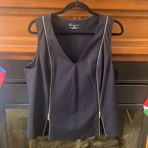 Dressy black Lane Bryant tank with zipper detail